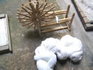 Rouet et laine filée